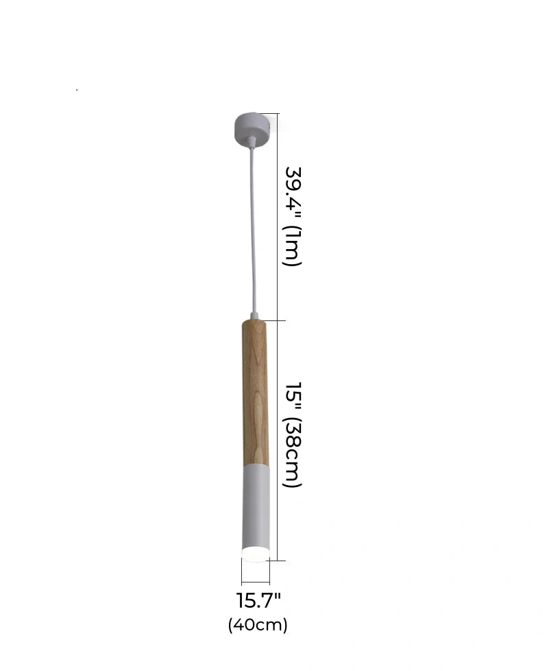 Cafe Long Tube Holz LED Hängelampe