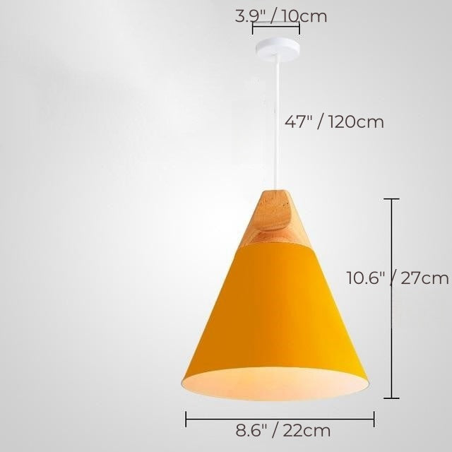 Nordische Macaron Holzkegel Pendelleuchte