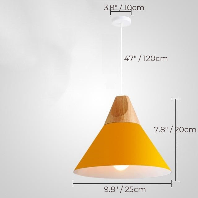 Nordische Macaron Holzkegel Pendelleuchte