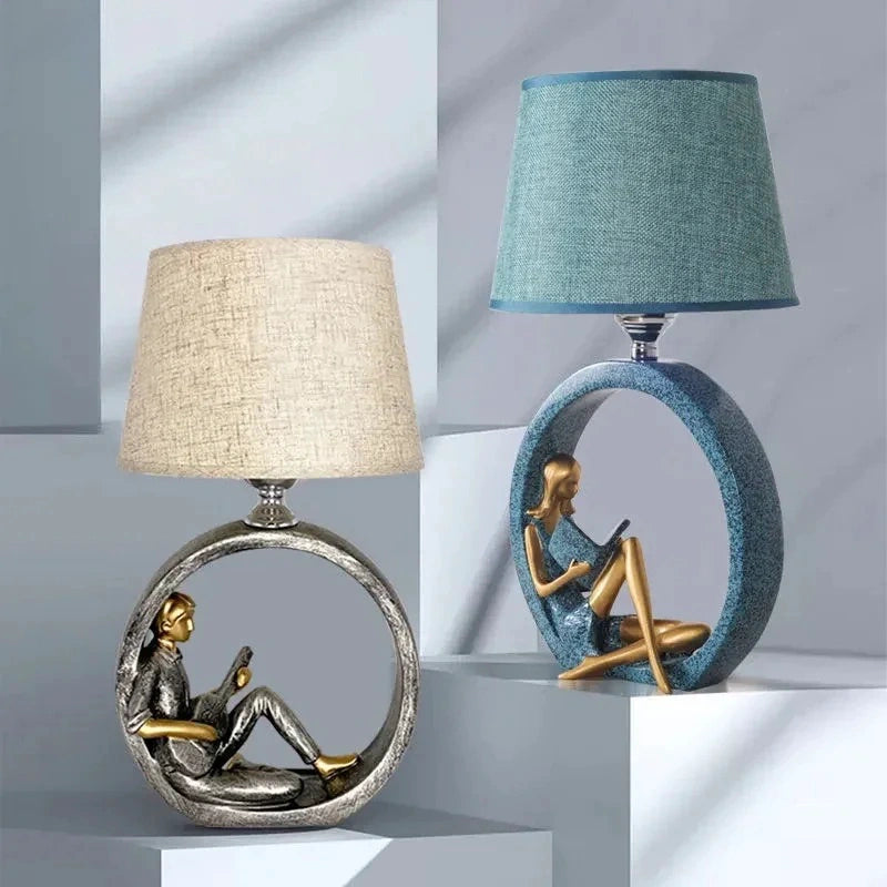 Chelsea Reading Girl and Boy Table Lamp (15")