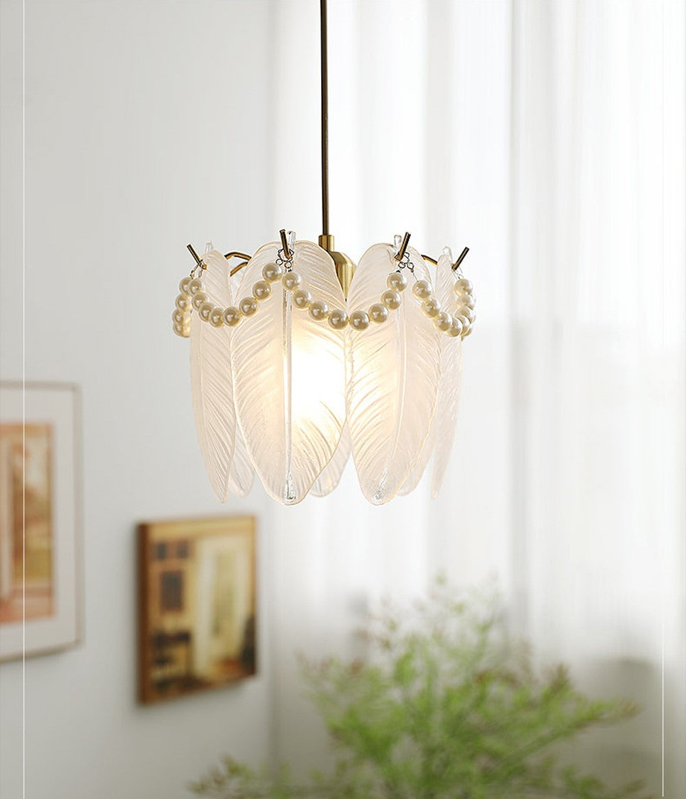 Elegant Floral Glass Pendant Light