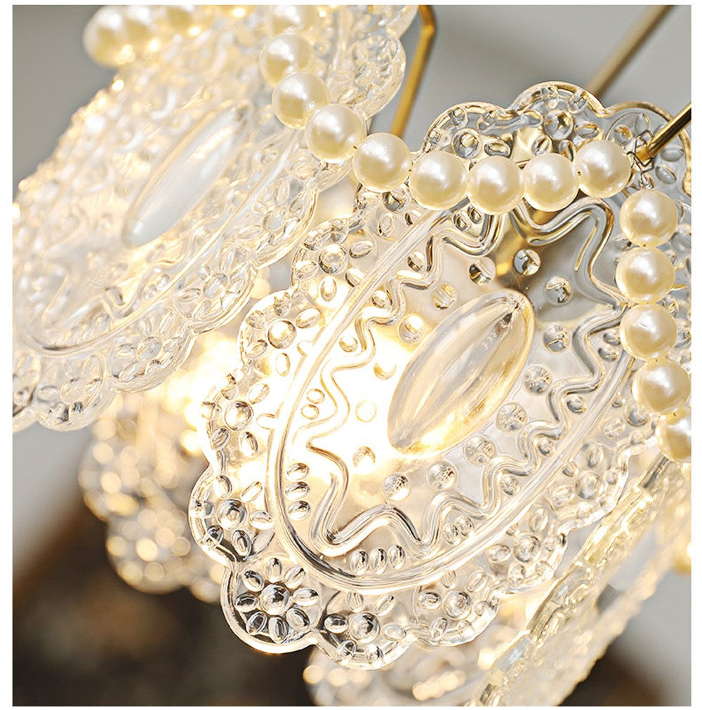 Elegant Floral Glass Pendant Light