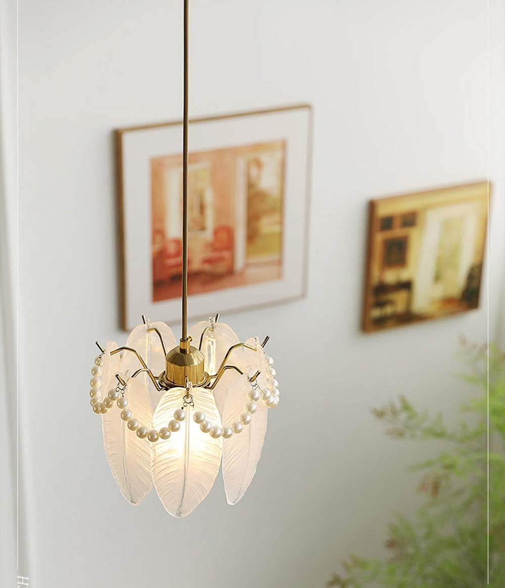 Elegant Floral Glass Pendant Light