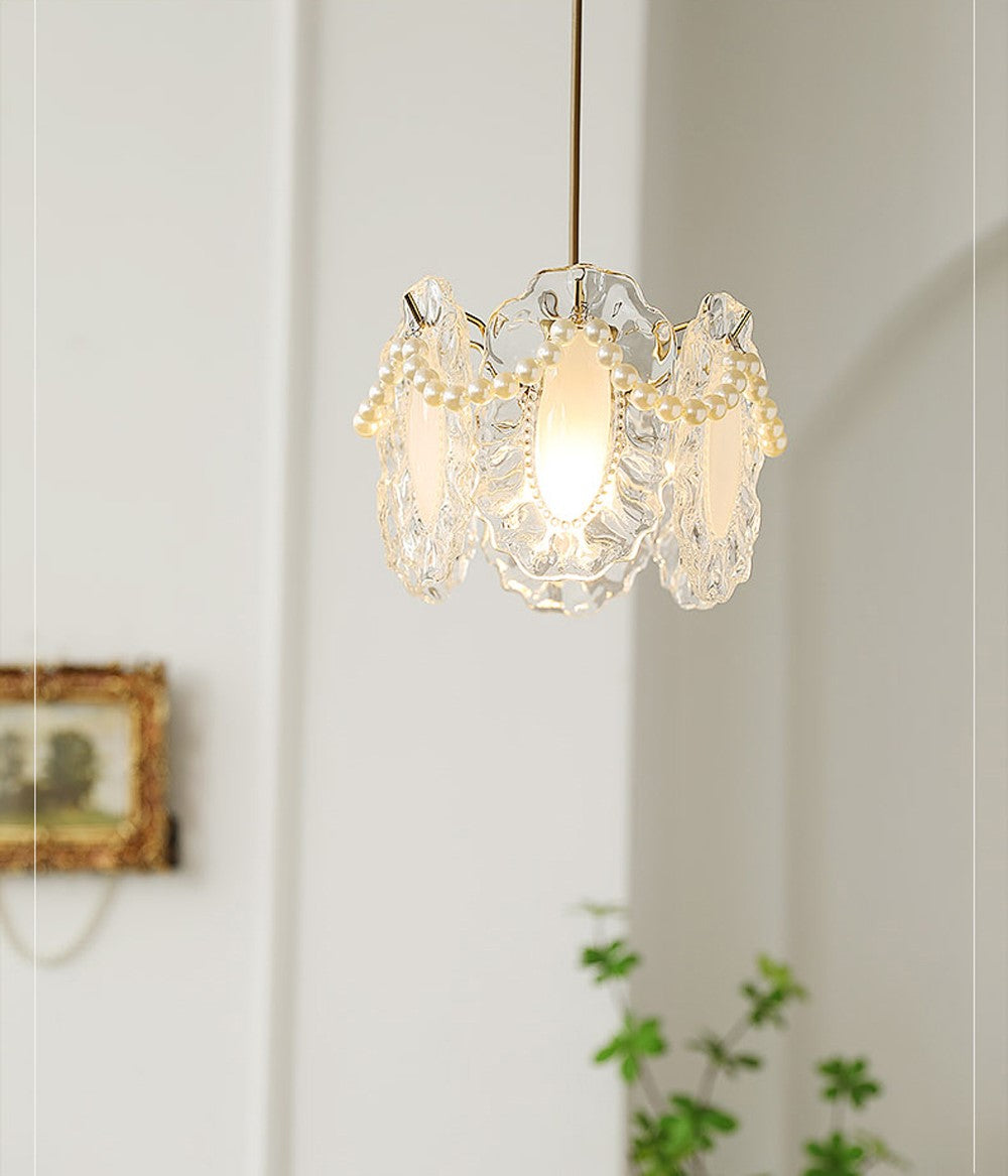 Elegant Floral Glass Pendant Light