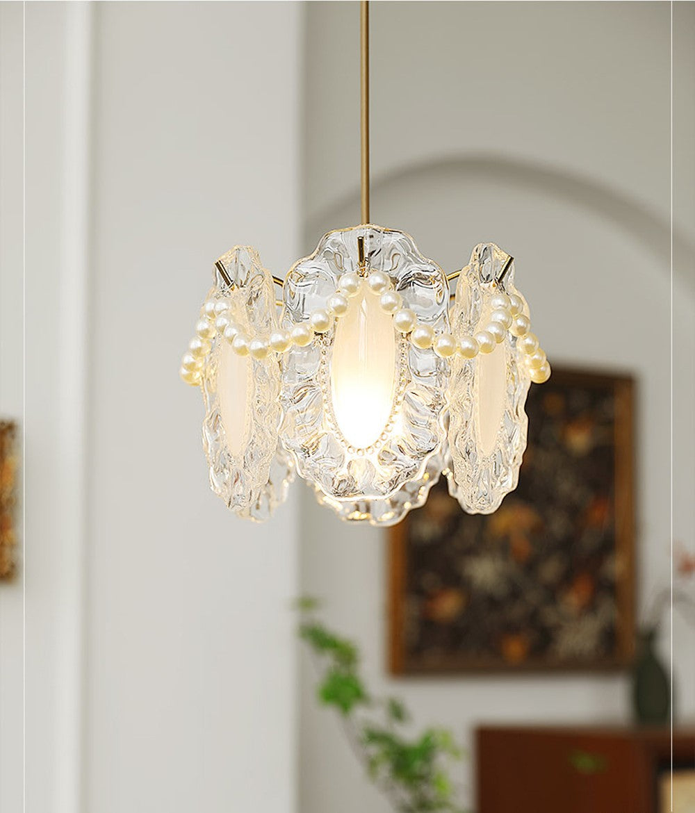 Elegant Floral Glass Pendant Light