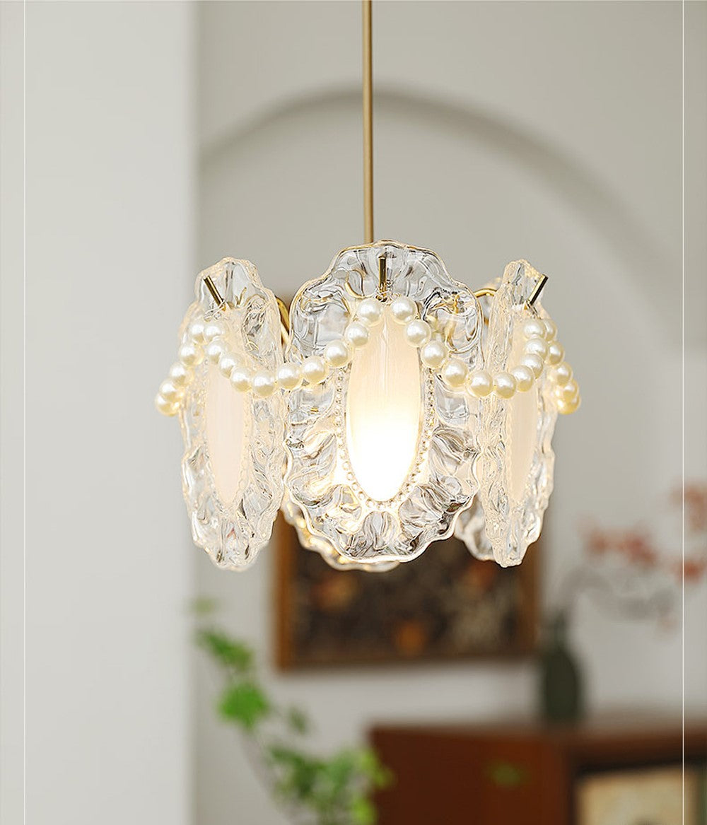 Elegant Floral Glass Pendant Light