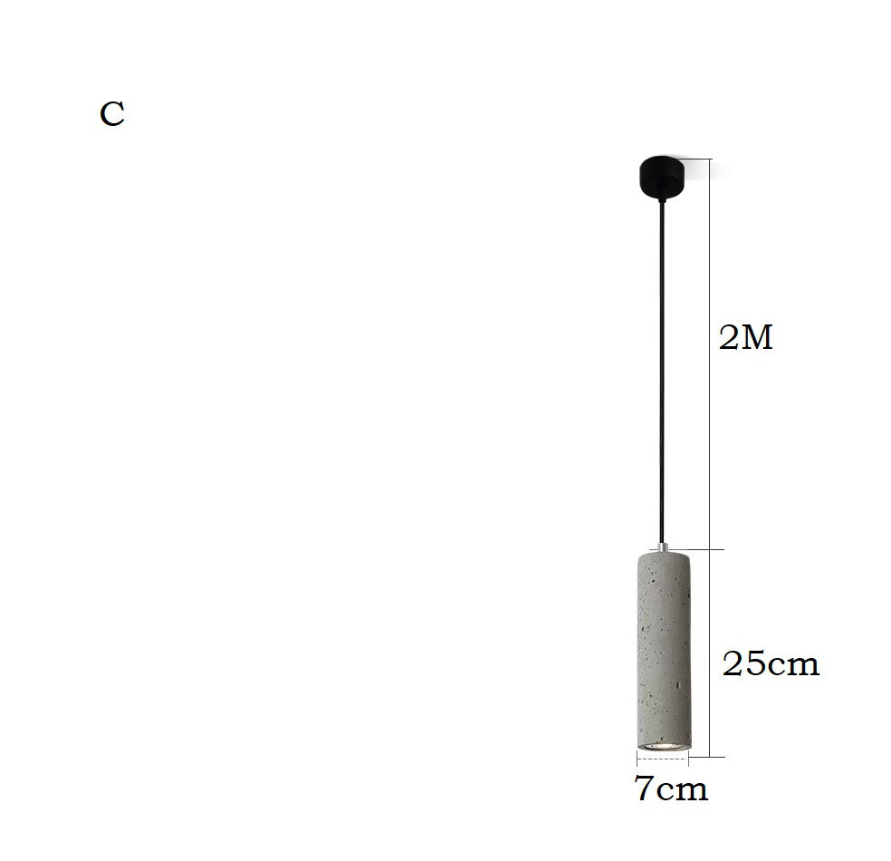 Zylinderzement LED-Beleuchtung, Grau