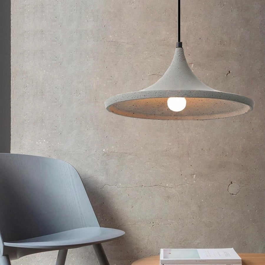 Modern Rustic Concrete Bell Pendant Light