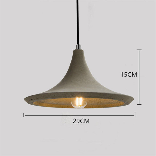 Modern Rustic Concrete Bell Pendant Light