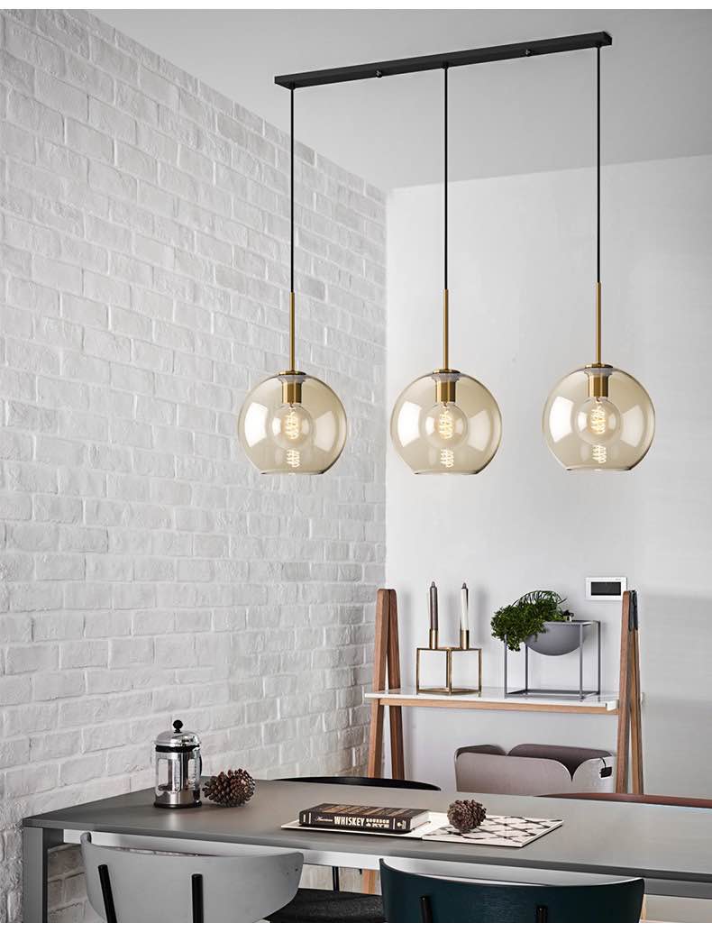 Transitional Modern Glass Pendant Light