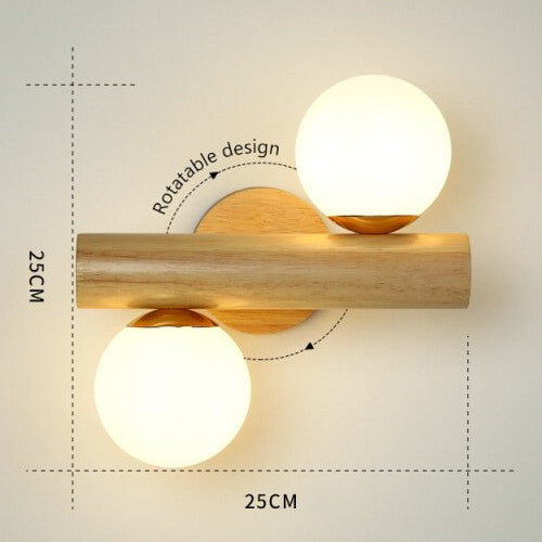 Nordic Cute Wood Glass Pendant Lights