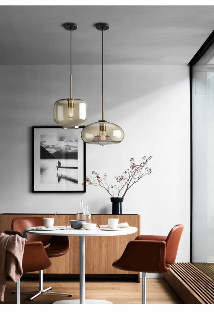 Transitional Modern Glass Pendant Light