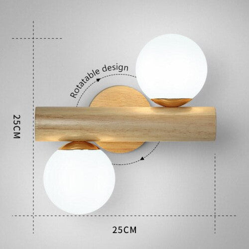 Nordic Cute Wood Glass Pendant Lights