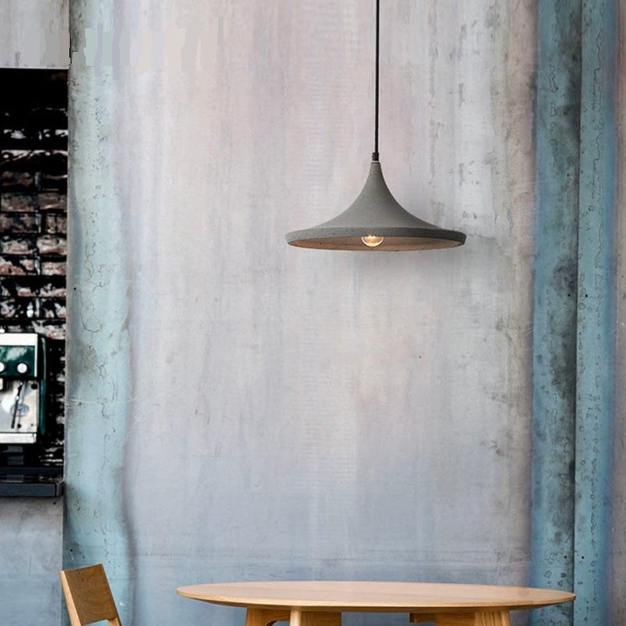 Modern Rustic Concrete Bell Pendant Light