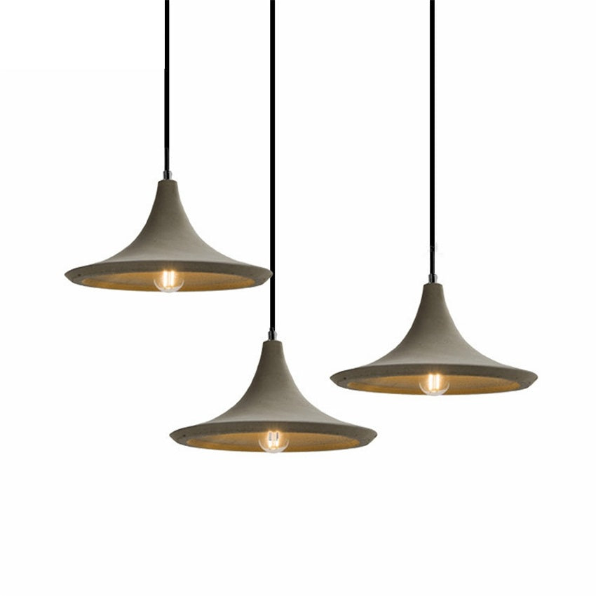 Modern Rustic Concrete Bell Pendant Light