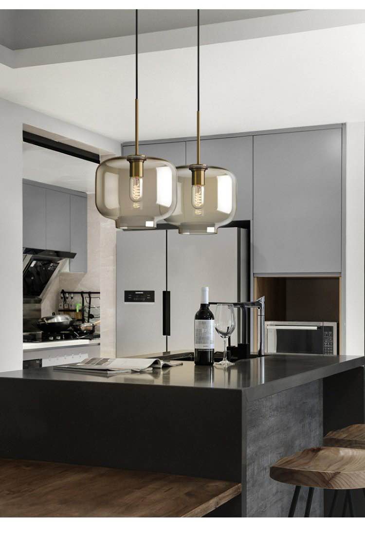 Transitional Modern Glass Pendant Light