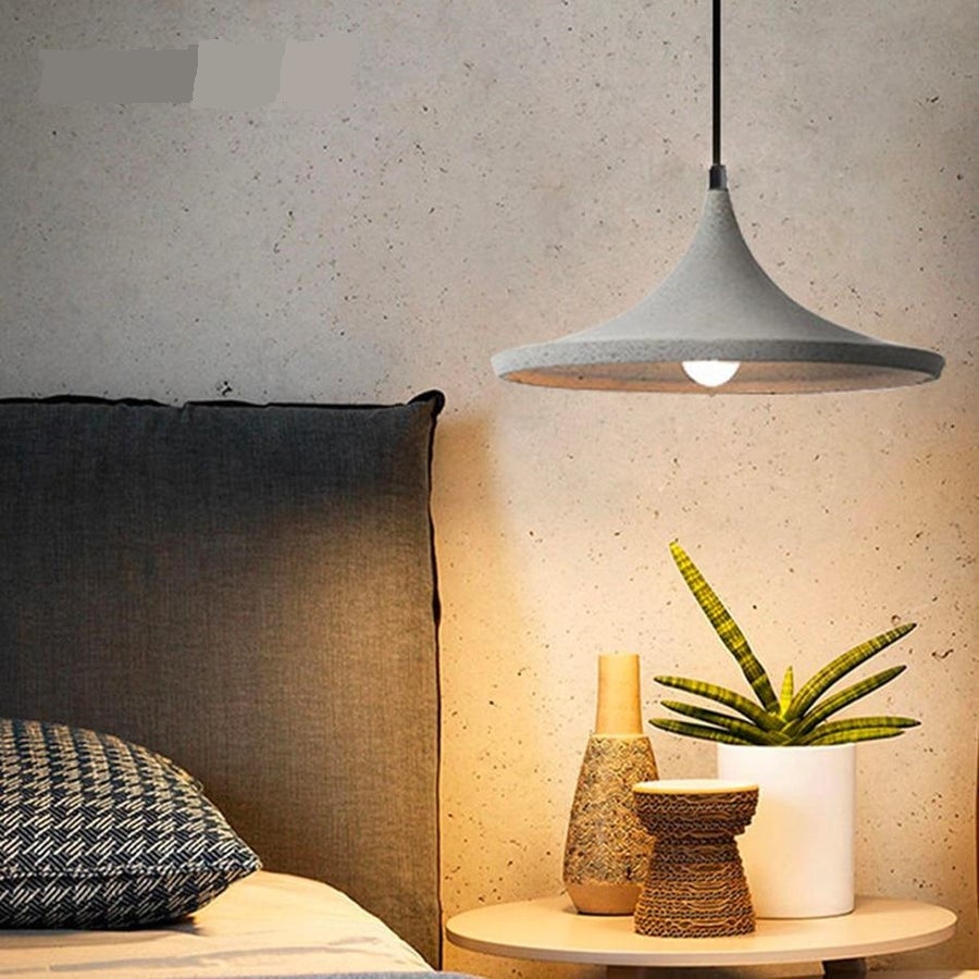 Modern Rustic Concrete Bell Pendant Light