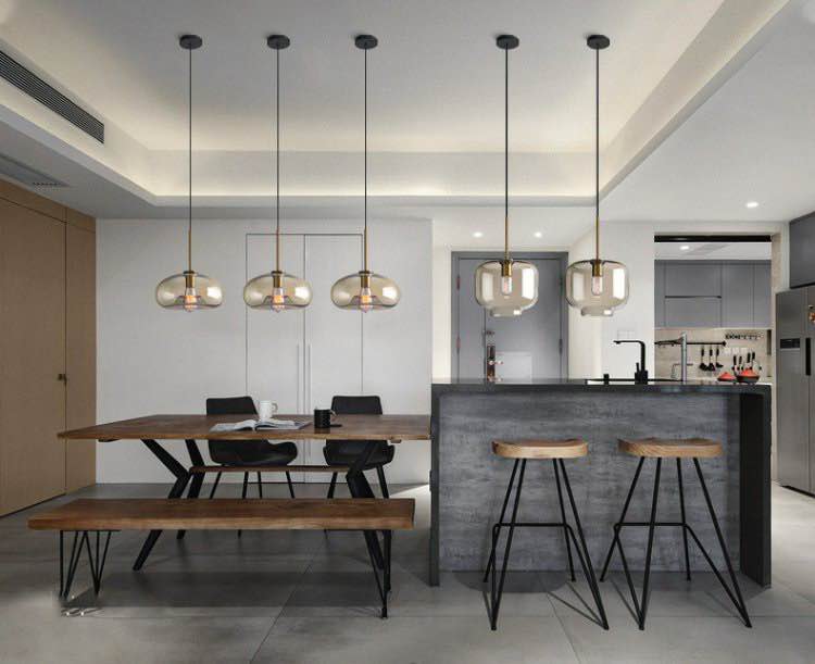 Transitional Modern Glass Pendant Light