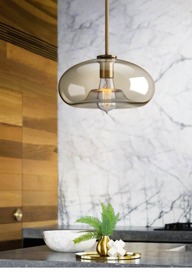 Transitional Modern Glass Pendant Light