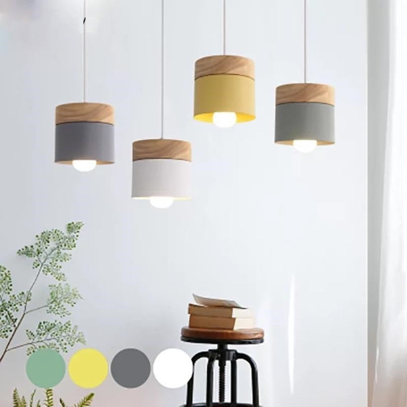 Nordic Wood Upside Down Candle Pendant Light