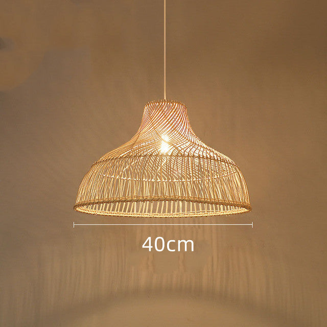 Med Coastal Handmade Rattan Pendant Light