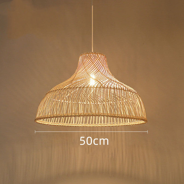 Med Coastal Handmade Rattan Pendant Light