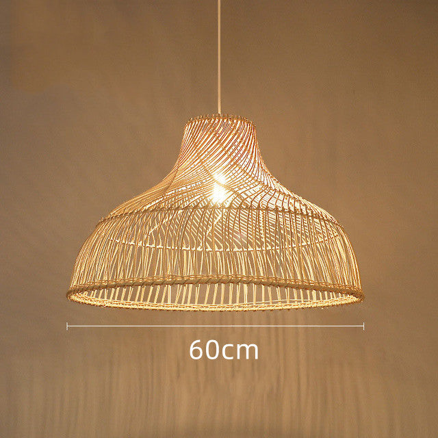 Med Coastal Handmade Rattan Pendant Light