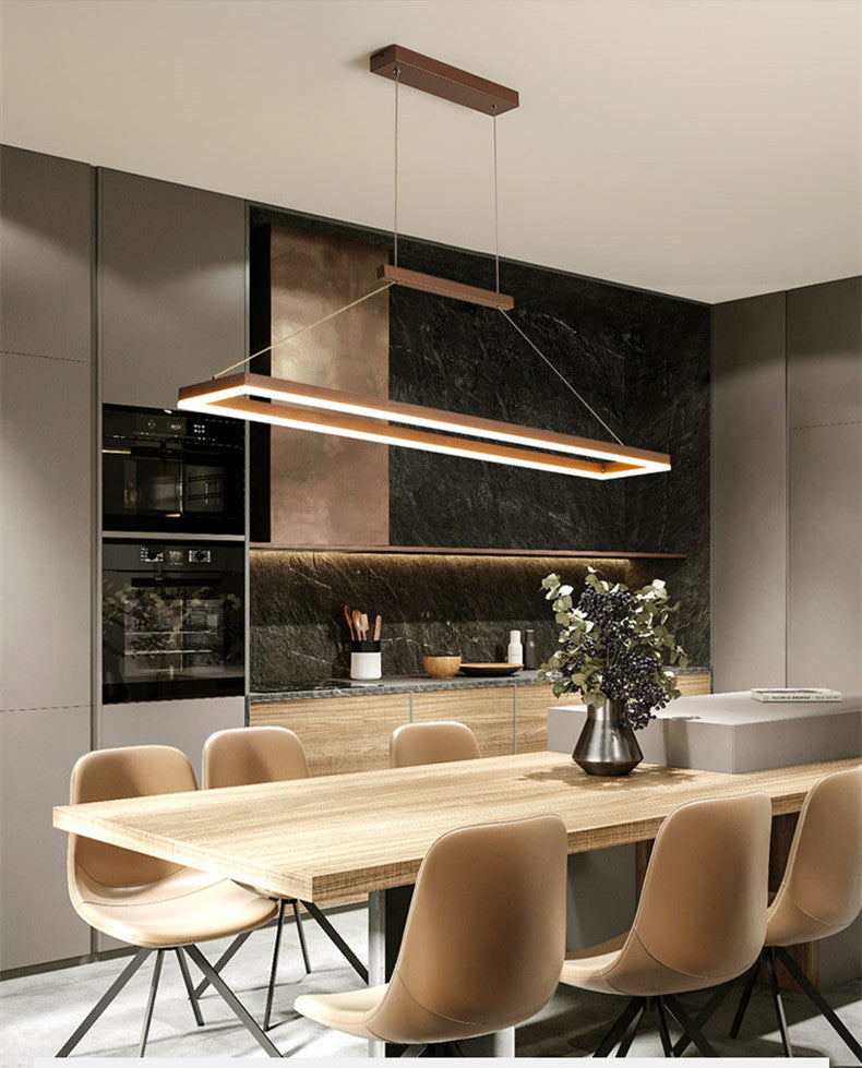 Gold Rectangle Metal Kitchen Island Chandelier