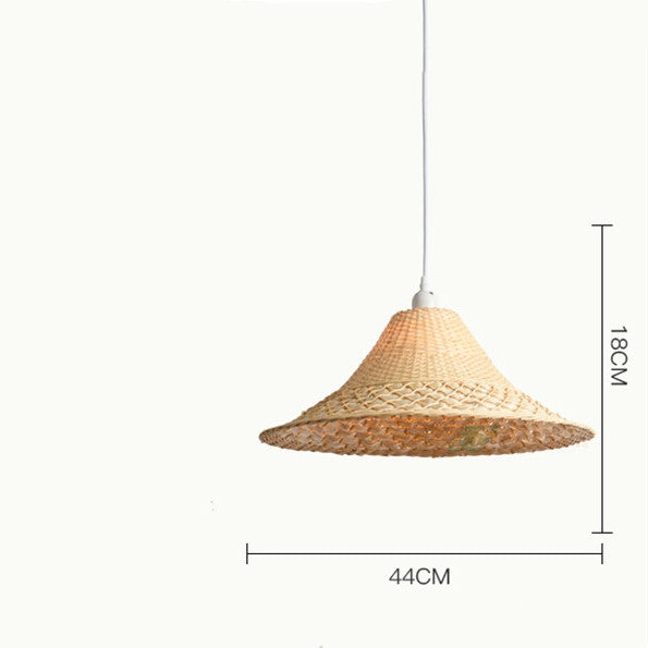 Retro Fisherman's Cap Farmhouse Rattan Pendant Light