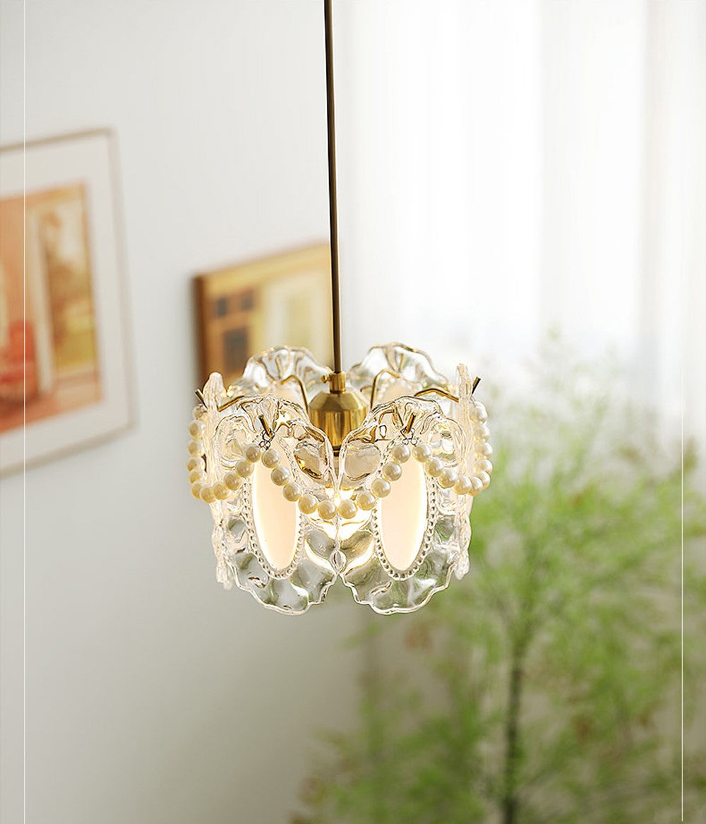 Elegant Floral Glass Pendant Light