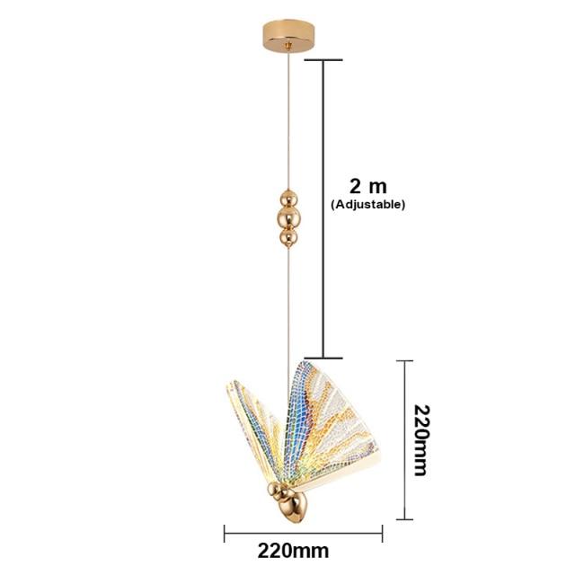 Lámpara colgante LED con forma de mariposa