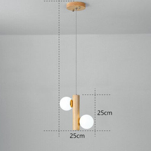 Nordic Cute Wood Glass Pendant Lights