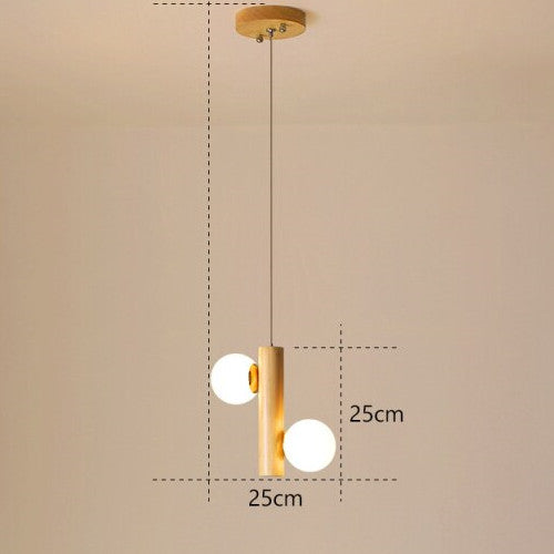 Nordic Cute Wood Glass Pendant Lights