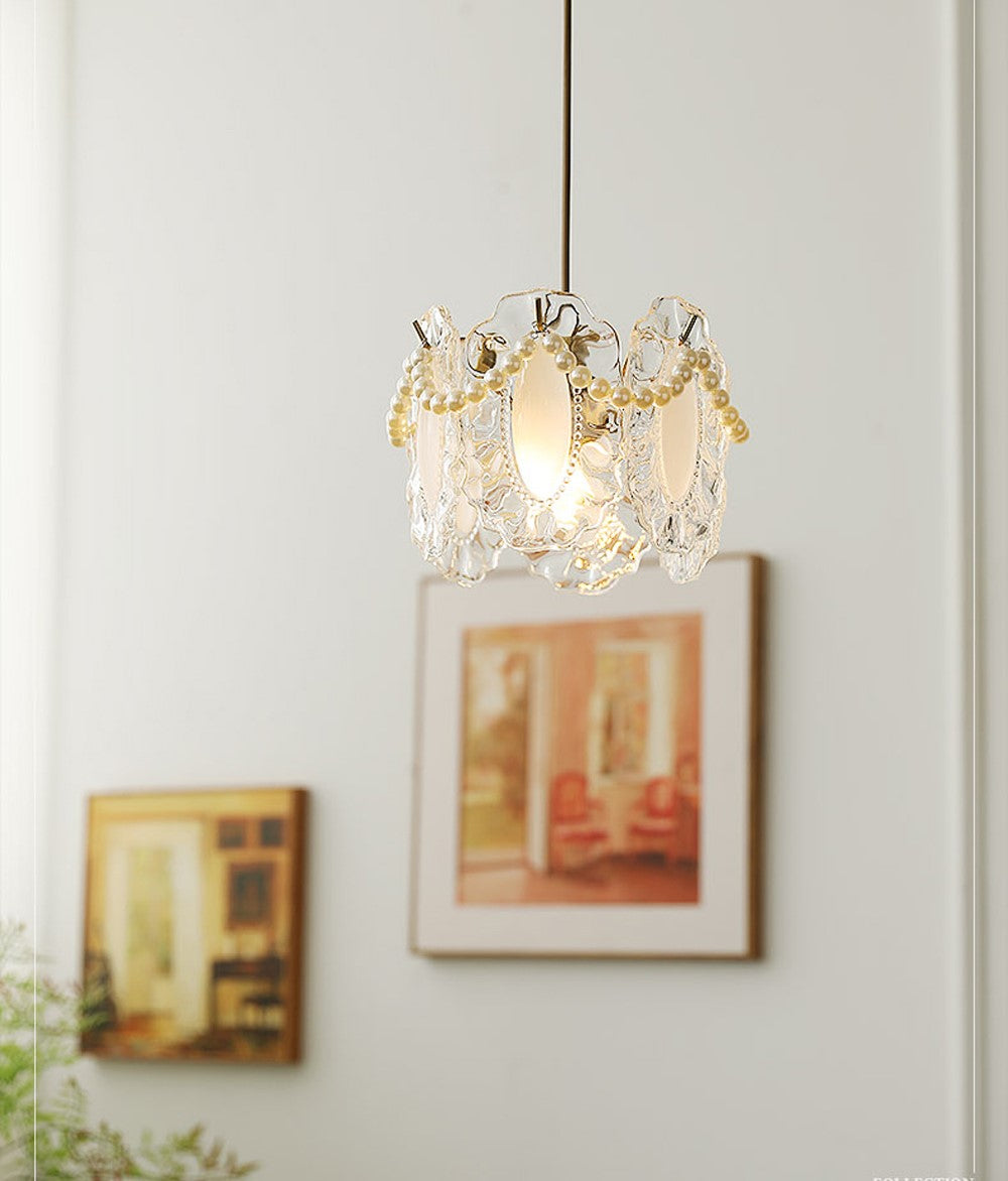 Elegant Floral Glass Pendant Light