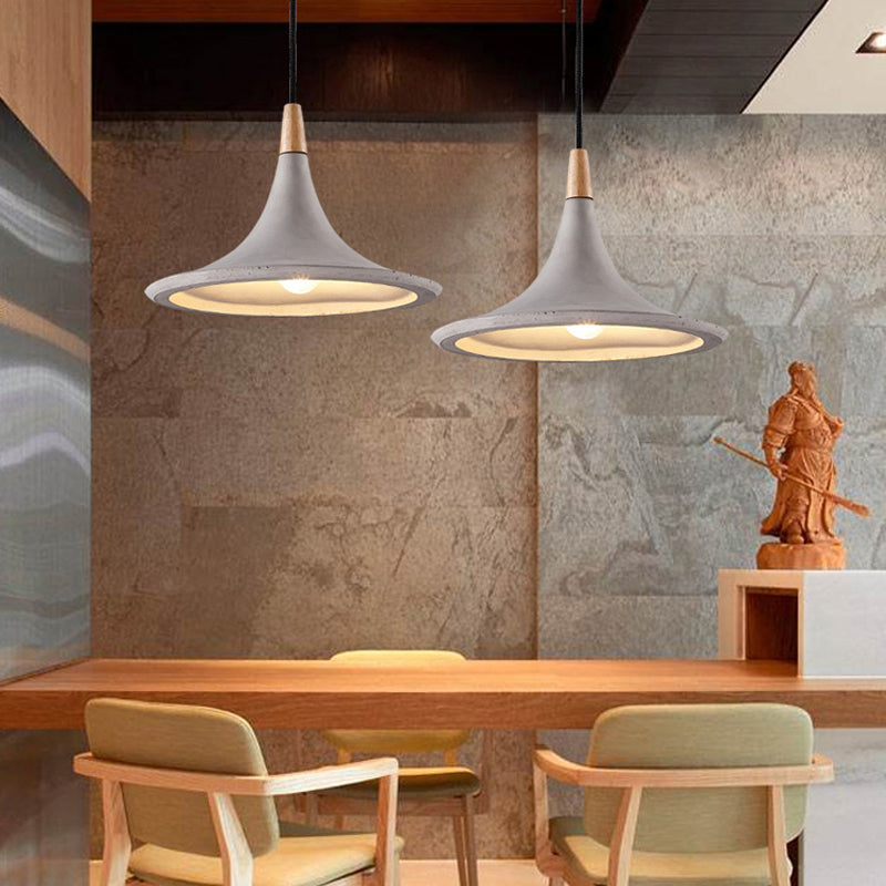 Modern Rustic Concrete Bell Pendant Light