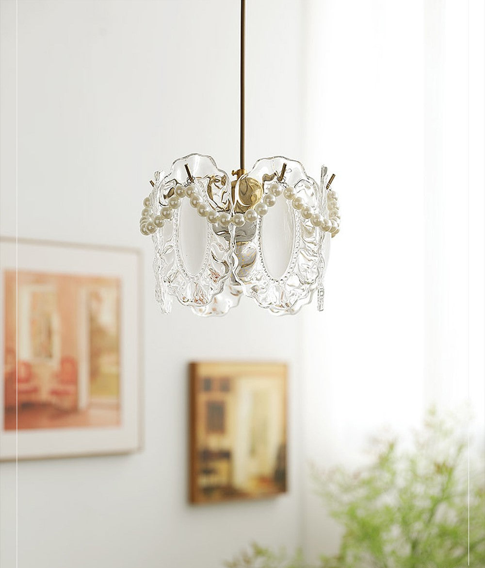 Elegant Floral Glass Pendant Light