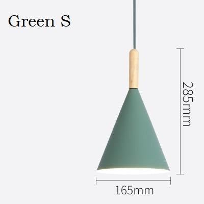 Modern Macaron Wood Metal Pendant Light