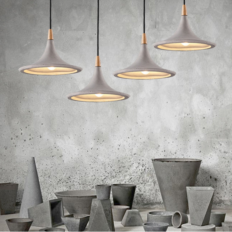 Modern Rustic Concrete Bell Pendant Light