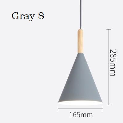 Modern Macaron Wood Metal Pendant Light