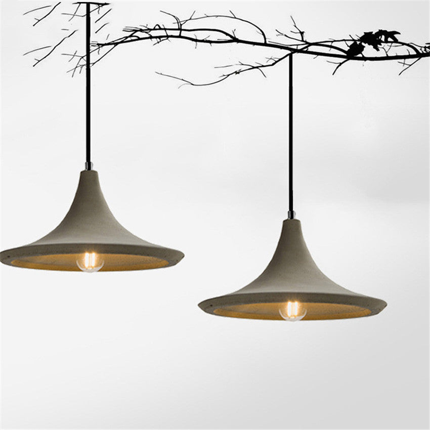 Modern Rustic Concrete Bell Pendant Light