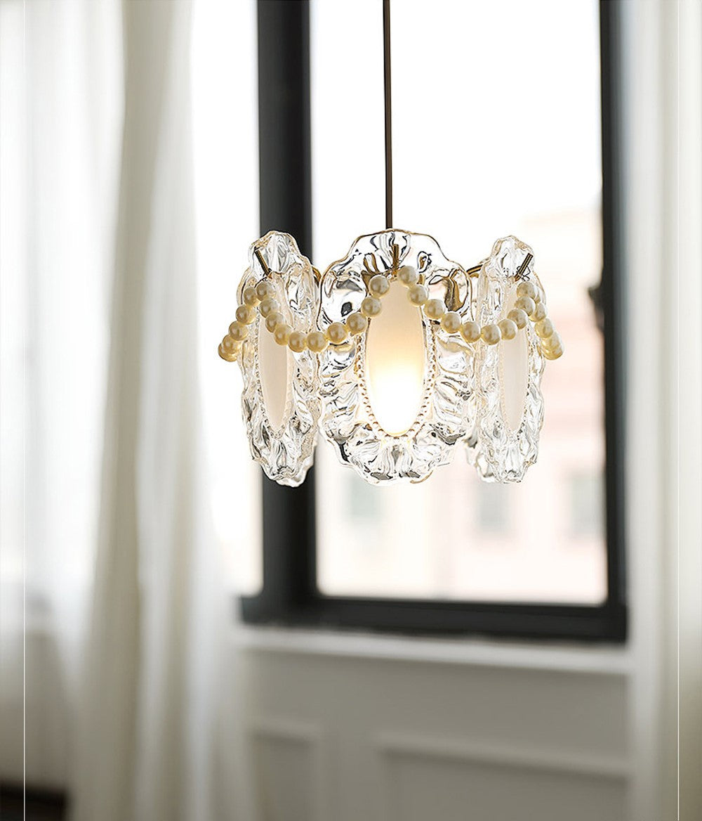 Elegant Floral Glass Pendant Light