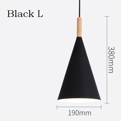 Modern Macaron Wood Metal Pendant Light