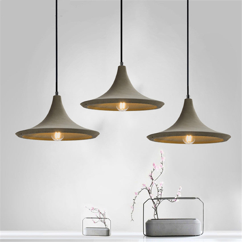 Modern Rustic Concrete Bell Pendant Light