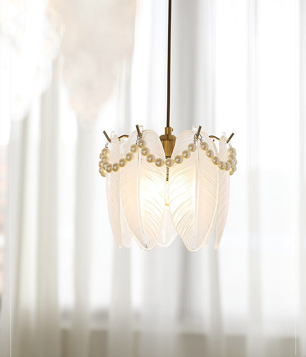 Elegant Floral Glass Pendant Light