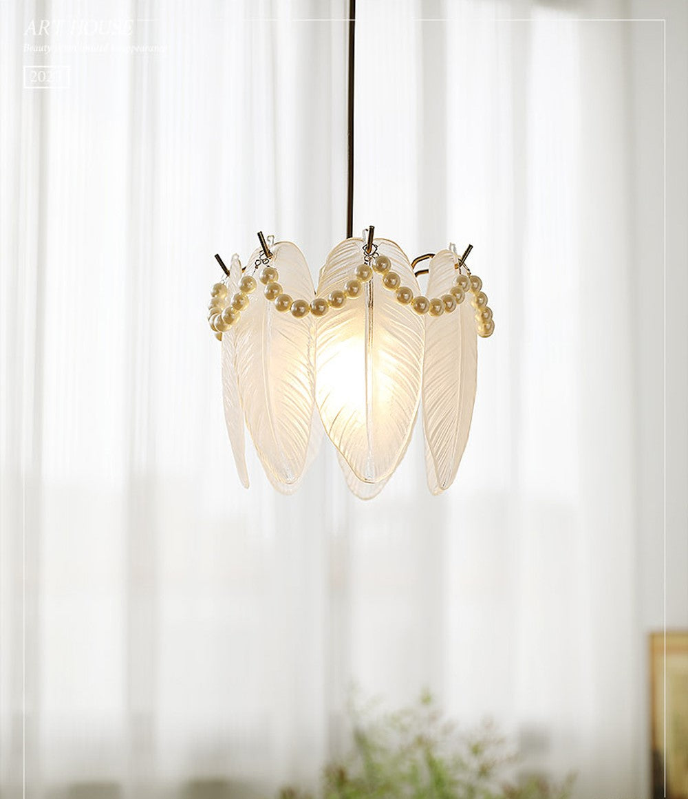 Elegant Floral Glass Pendant Light