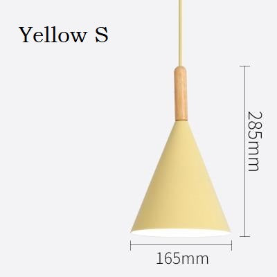 Modern Macaron Wood Metal Pendant Light