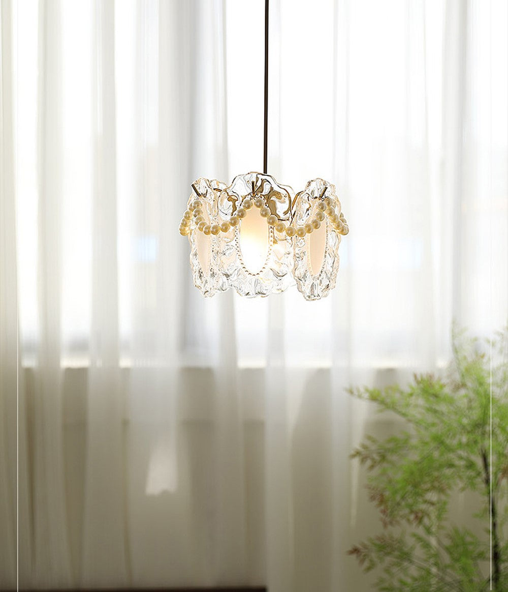 Elegant Floral Glass Pendant Light