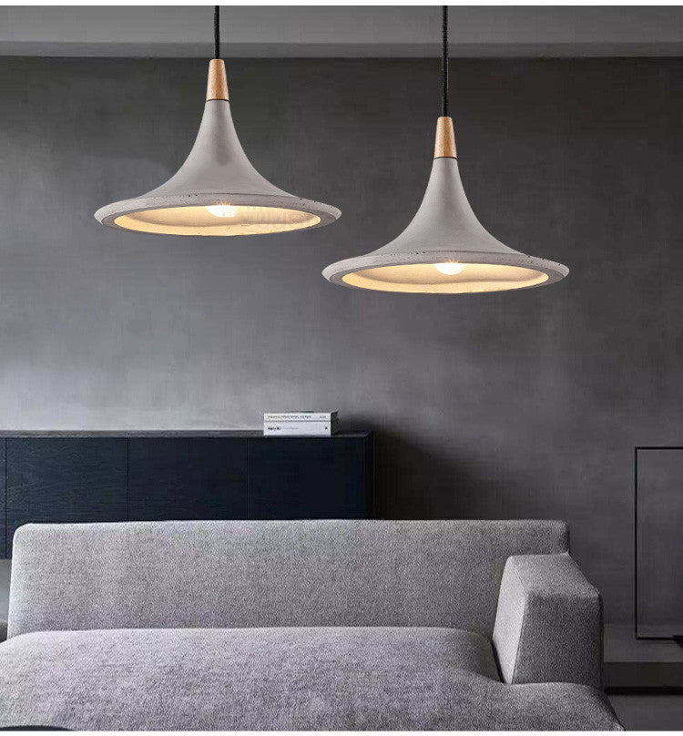 Modern Rustic Concrete Bell Pendant Light