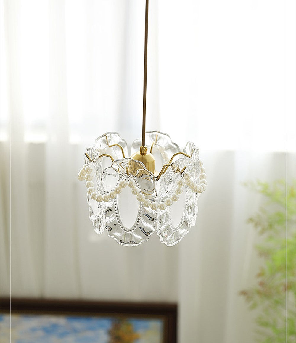 Elegant Floral Glass Pendant Light