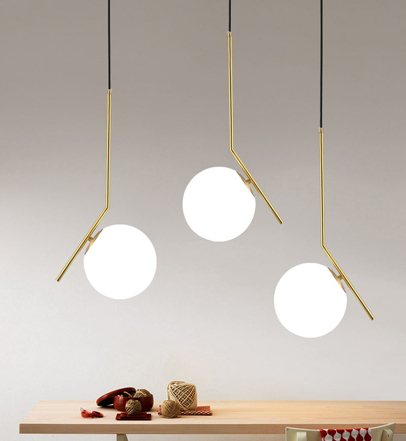 Sloped Globe Glass Pendant Light